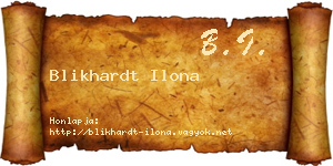 Blikhardt Ilona névjegykártya
